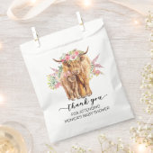 Dank u Baby shower Highland Koe Roze Bedankzakje (Geknipt)