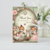 Dank u baby shower Kaart. edele dieren (Staand voorkant)