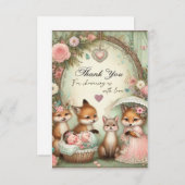 Dank u baby shower Kaart. edele dieren (Voorkant / Achterkant)