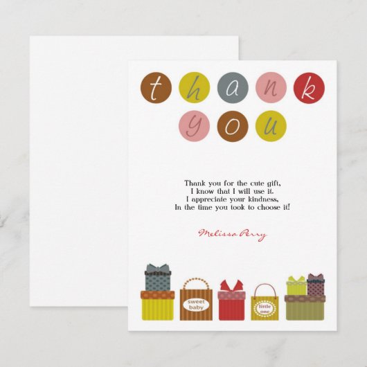 Dank u Baby shower Kaarten (Voorkant / Achterkant)