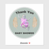 Dank u Baby shower Klassic Round ticker Sticker (Vel)