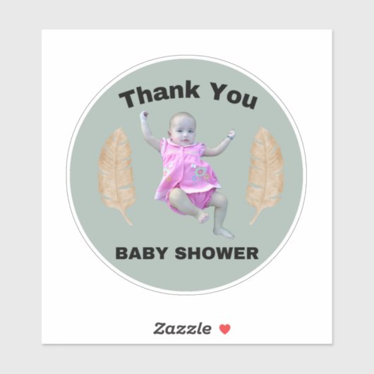 Dank u Baby shower Klassic Round ticker Sticker (Vel)