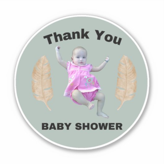 Dank u Baby shower Klassic Round ticker Sticker (Voorkant)