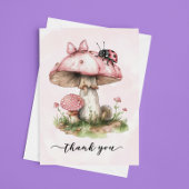 Dank u Baby shower Ladybug Mushroom Bedankkaart