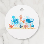 Dank u Baby shower. Leuke onderwaterwereld Bedankjes Labels (Achterkant)