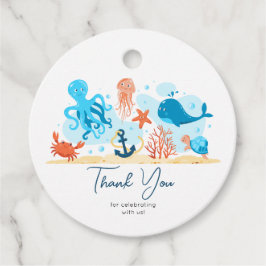 Dank u Baby shower. Leuke onderwaterwereld Bedankjes Labels