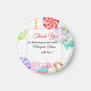 Dank u baby shower magneet