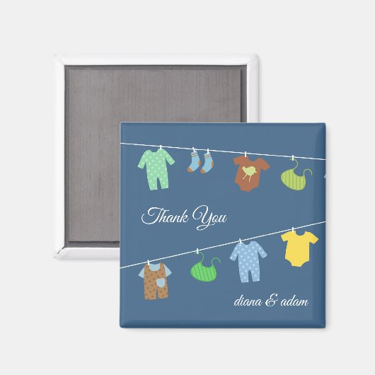 Dank u Baby shower Magnet (Voorkant / Achterkant)