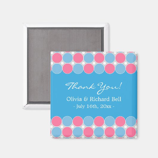 Dank u Baby shower Magnet (Voorkant / Achterkant)