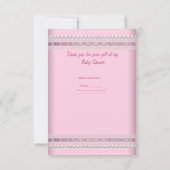 Dank u Baby shower Meisje Baby Roze Spot Pearl Bedankkaart (Achterkant)