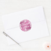 Dank u Baby shower Night Sparkle Pink Ronde Sticker (Envelop)