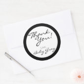 Dank u Baby shower personaliseer douane Ronde Sticker (Envelop)