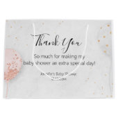 Dank u baby shower roze ballonnen stijlvol chic groot cadeauzakje (Voorkant)