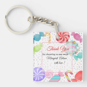 Dank u baby shower sleutelhanger