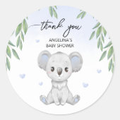 "Dank u" baby shower sticker. Ronde Sticker (Voorkant)