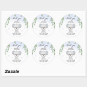 "Dank u" baby shower sticker. Ronde Sticker (Vel)