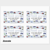 Dank u Baby shower vervoerspatroon Rechthoekige Sticker (Vel)