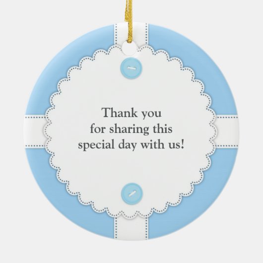 Dank u Baby shower voor Ornament (Achterkant)