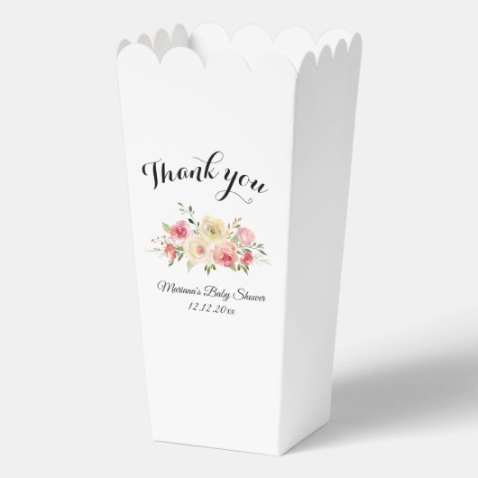 Dank u Baby shower waterverf zomerbloemen Bedankdoosjes (Achterkant)