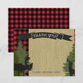 Dank u Baby shower Woodland Forest Lumberjack Notitiekaartje (Voorkant / Achterkant)