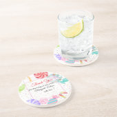 Dank u baby shower zandsteen onderzetter (Zijkant)