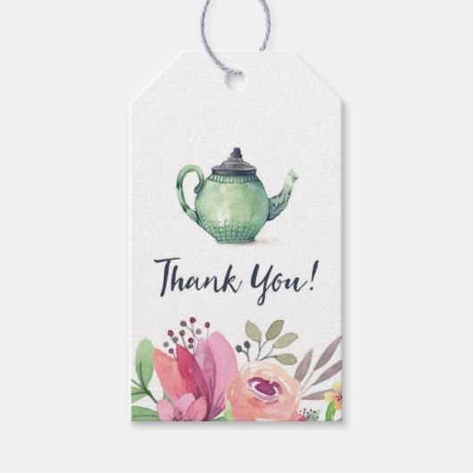 Dank u Baby Vrijgezellenfeest Tea Party Cadeaulabel (Voorkant)