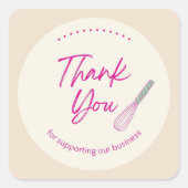Dank u bakkerij bedrijf vierkante sticker (Voorkant)