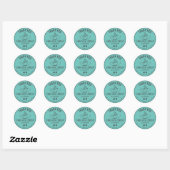 Dank u bakkerij cupcake mint groen ronde sticker (Vel)