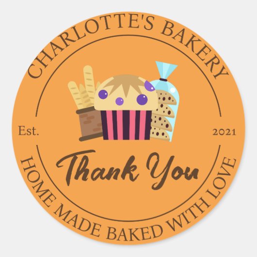 Dank u Bakkerij Custom Sticker Label (Voorkant)