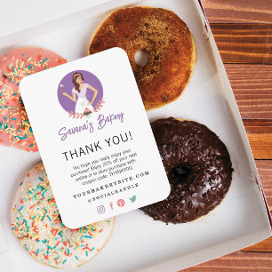 Dank u Bakkerij Vrouw Zakelijk Gereedschap & Snoep Informatiekaartje