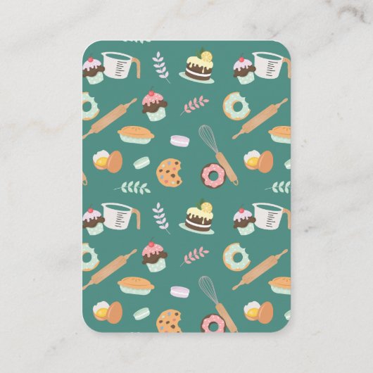 Dank u Bakkerij Vrouw Zakelijk Gereedschap & Snoep Informatiekaartje (Achterkant)