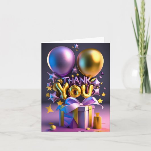 Dank u ballonnen feestdagen kaart (Voorkant)