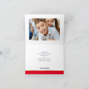 DANK U bar mitswa moderne rood goud kalligrafie Bedankkaart