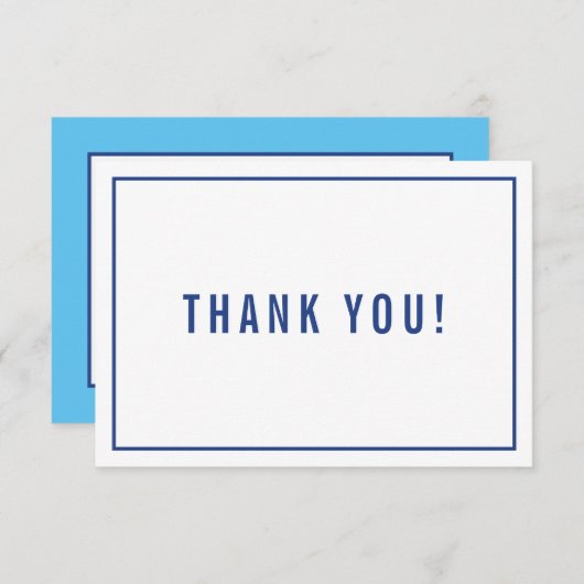 DANK U BAR MITZVAH modern, eenvoudig koninklijk bl Bedankkaart (Voorkant / Achterkant)