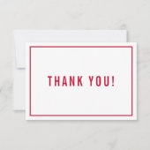 DANK U BAR MITZVAH modern, eenvoudig rood grijs Bedankkaart (Voorkant)