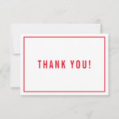 DANK U BAR MITZVAH modern, eenvoudig rood grijs Bedankkaart (Voorkant)