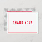DANK U BAR MITZVAH modern, eenvoudig rood grijs Bedankkaart (Voorkant / Achterkant)