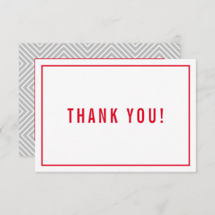 DANK U BAR MITZVAH modern, eenvoudig rood grijs Bedankkaart