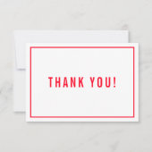 DANK U BAR MITZVAH modern eenvoudig rood zwart Bedankkaart (Voorkant)