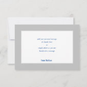 DANK U BAR MITZVAH modern, minimaal grijs blauw Bedankkaart (Achterkant)