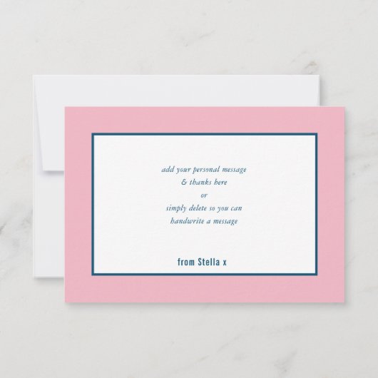 DANK U BAR MITZVAH modern, minimalistisch blauw ro Bedankkaart (Achterkant)