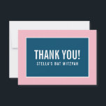 DANK U BAR MITZVAH modern, minimalistisch blauw ro Bedankkaart<br><div class="desc">door kat massard >> https://linktr.ee/simplysweetpaperie <<<<< Een eenvoudige, stijlvolle manier om u te bedanken voor uw bezoek aan uw gast. Opstelling als sjabloon is het eenvoudig voor u om uw eigen details toe te voegen, of de aanpassingsknoop te raken en u kunt tekst, doopvonten, grootte enz. TIP toevoegen of veranderen:...</div>