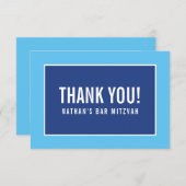 DANK U BAR MITZVAH modern, minimalistisch koninkli Bedankkaart (Voorkant / Achterkant)