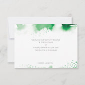 DANK U BAR MITZVAH modern star green waterverf Bedankkaart (Achterkant)