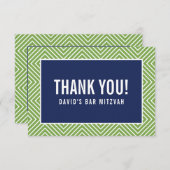 DANK U BAR MITZVAH moderne geometrische marine gro Bedankkaart (Voorkant / Achterkant)