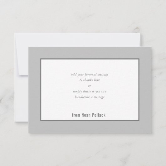 DANK U BAR MITZVAH moderne geometrische mono grijs Bedankkaart (Achterkant)