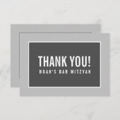 DANK U BAR MITZVAH moderne geometrische mono grijs Bedankkaart (Voorkant / Achterkant)