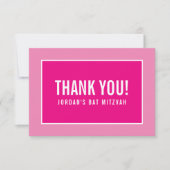 DANK U BAR MITZVAH moderne minimalistische girly r Bedankkaart (Voorkant)