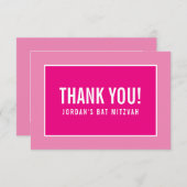 DANK U BAR MITZVAH moderne minimalistische girly r Bedankkaart (Voorkant / Achterkant)