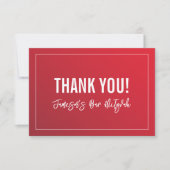 DANK U BAR MITZVAH moderne rode bordeauxgradiënt Bedankkaart (Voorkant)